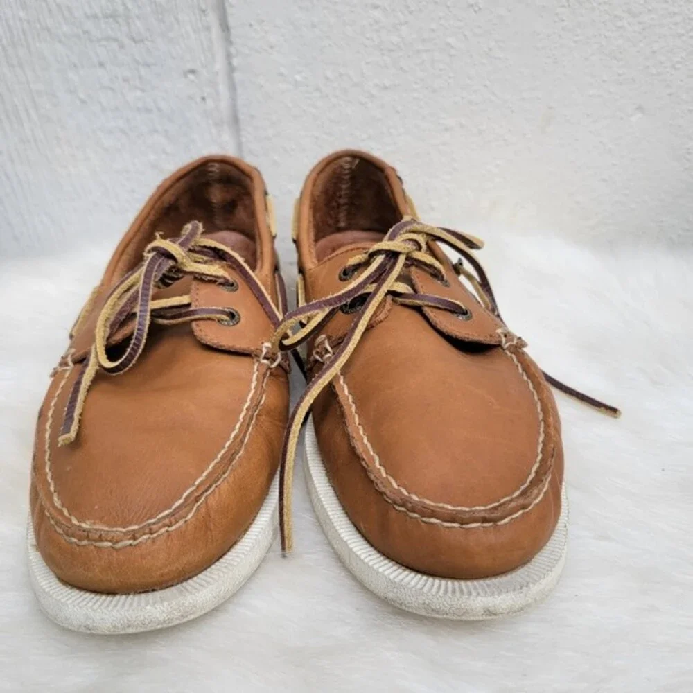 mens tommy Hilfiger leather lace up boat shoes sz 8.5